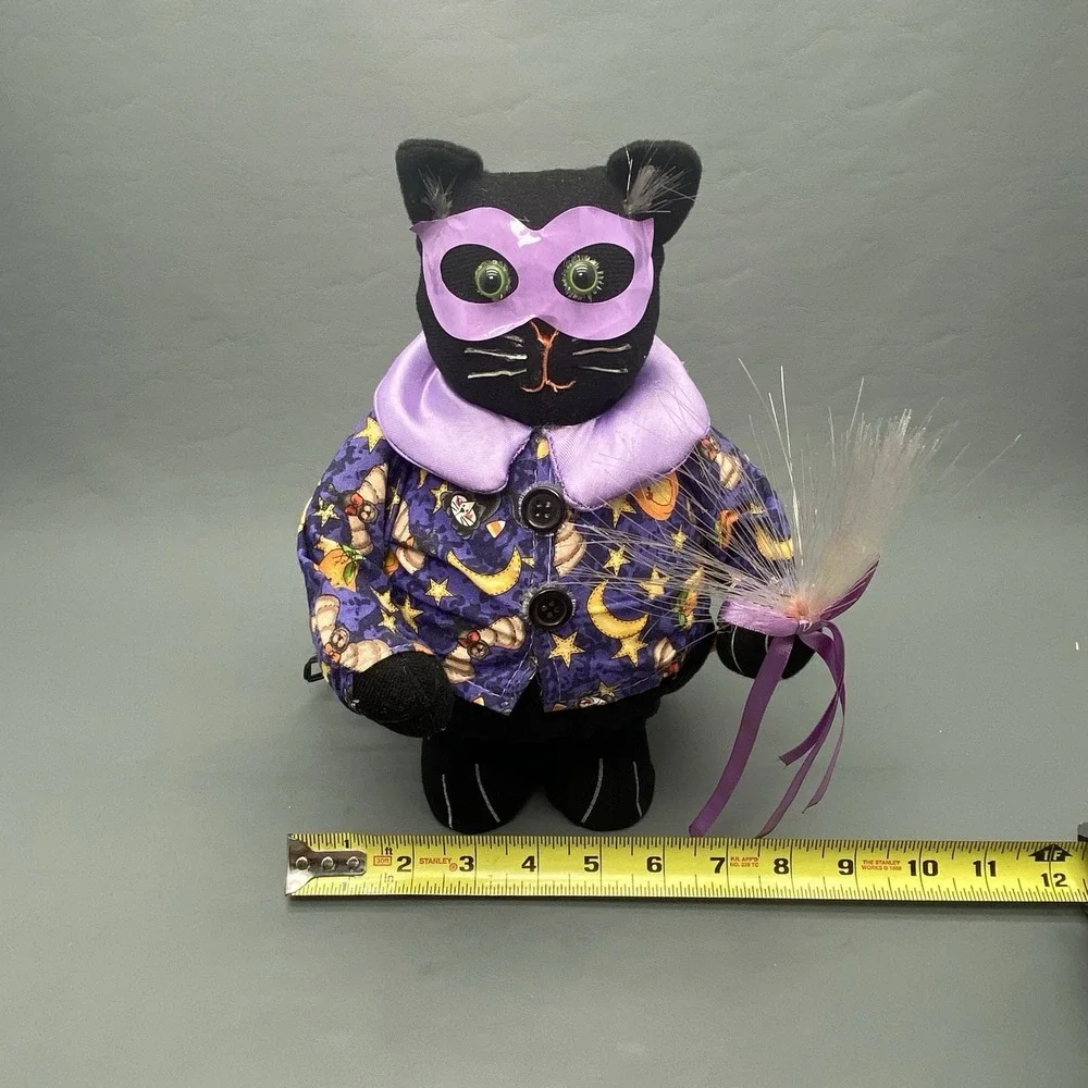 Vintage Halloween Fiber Optic Black Cat 12